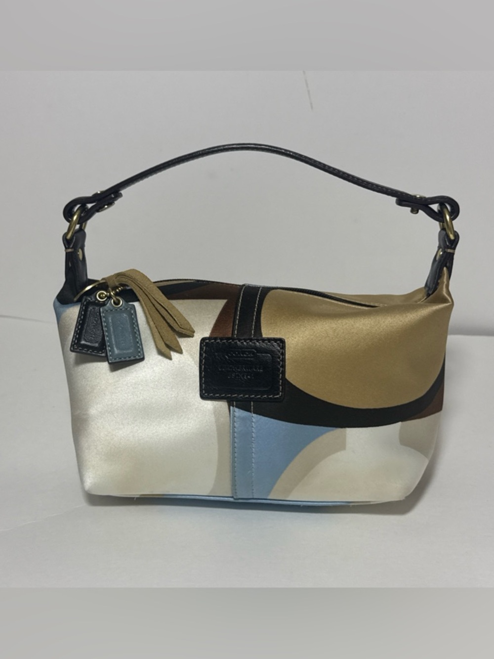 Coach Madison SoHo Satin Scarf Print Mini Bag Pouch